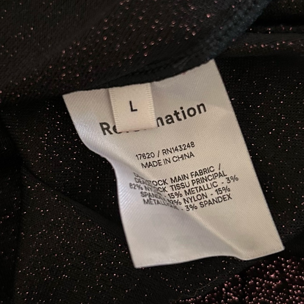 Reformation Riley Long Sleeve Mini Dress in Purple Metallic Sz L - Picture 9 of 9